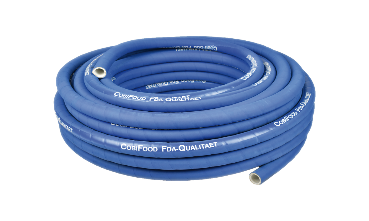 cobifood sp lebensmittel saug und druckschlauch nbr blau mit weisser schlauchseele bar betriebsdruck rolle