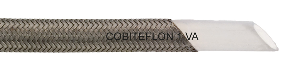 cobiteflon va teflonschlauch mit edelstahlgepflecht ptfe fda fuer lebensmittel aggressive medien kosmetik gerade laenge