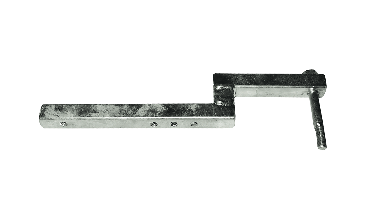 halterung fuer fluegelrad mit gelochtem vierkantrohr