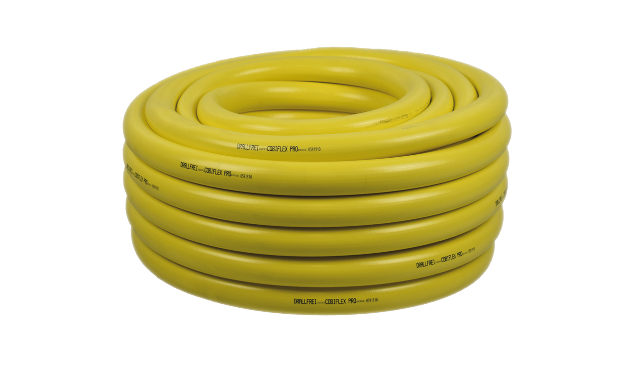 cobiflex pro hochwertiger knickstabiler pvc wasserschlauch drallfrei gelb gartenschlauch bauschlauch rolle