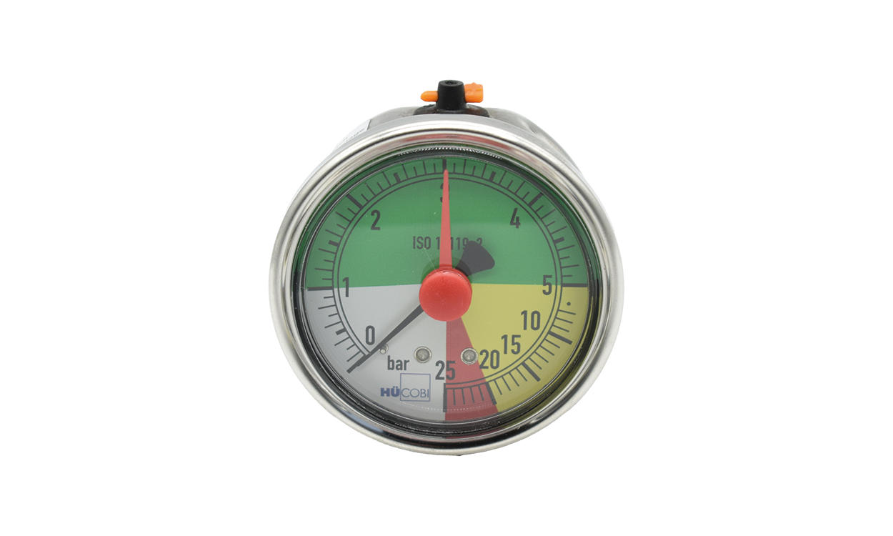 glyzerin manometer fuer feldspritzanlagen mit roten gelben und gruenen sektoren hcobi gmbh