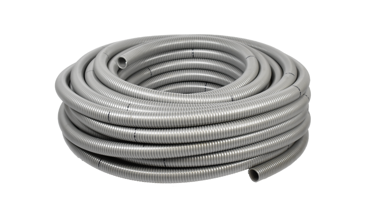 cobiflex super hochflexibler pvc saug und druckschlauch silbergrau mit hart pvc spirale fuer kommunalfahrzeuge pvc buna gemisch rolle