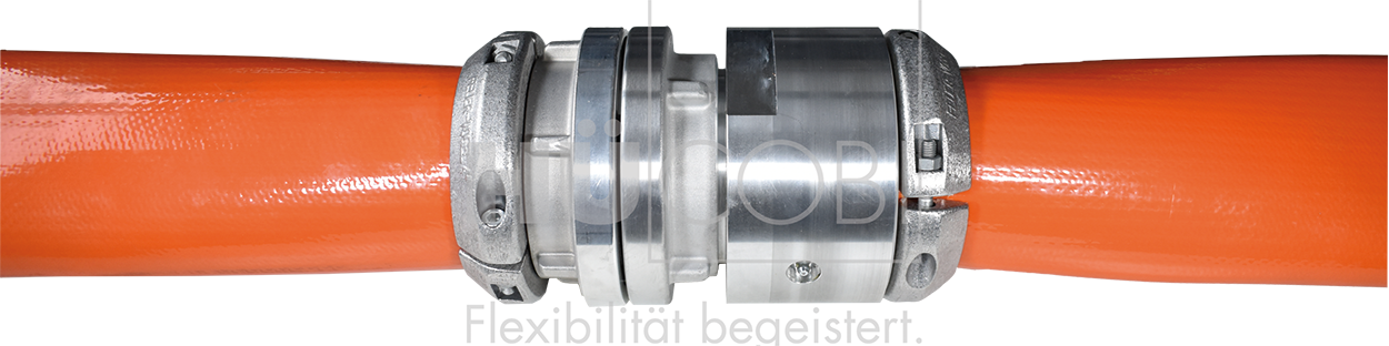 drehgelenk system storz fuer die guelleverschlauchung hcobi gmbh mit polyurethan flachschlauch eingebunden wz