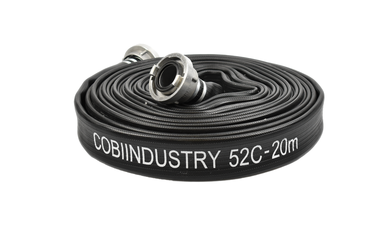 cobiindustry robuster nitril flachschlauch mit storz kupplungen baustellenschlauch feuerwehrschlauch schwarz rolle