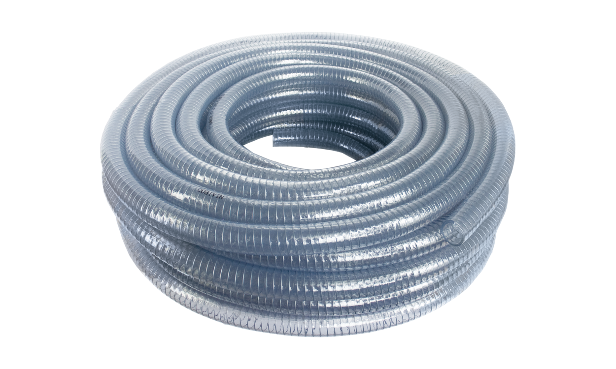 cobivin hochflexibler klarrer pvc saug und druckschlauch transparent mit stahlspirale rolle