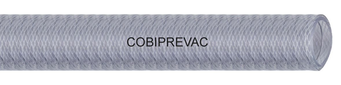 cobiprevac glasklarer pvc saug und druckschlauch mit stahldrahtspirale und textilgewebe gerade laenge