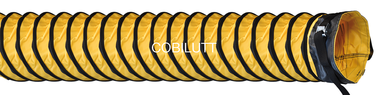 cobilutt lutten warmluftschlauch luttenschlauch lueftungsschlauch gelb schwarz gerade laenge
