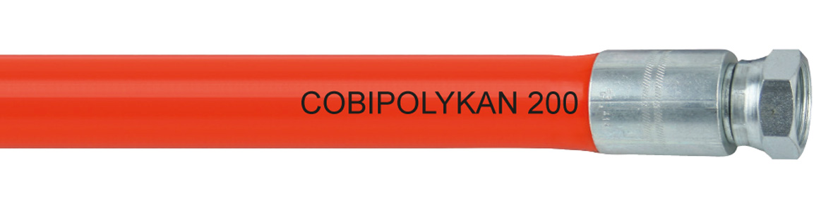 cobipolykan kunststoff kanaspuelschlauch bar betriebsdruck polyurethan orange bar platzdruck schnittfest schwimmfaehig gerade laenge