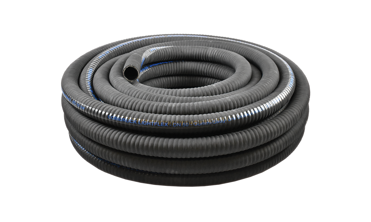 cobidruck lightflex hochflexibler gewellter gummi spiralsaug und druckschlauch schwarz bar betriebsdruck rolle
