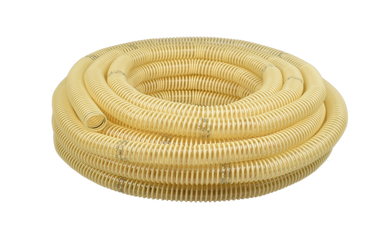 cobiorpu leichter polyurethan absaugschlauch mit elfenbeinfarbiger hart pvc spirale lebensmittelecht mikroben und hydrolysebestaending rolle