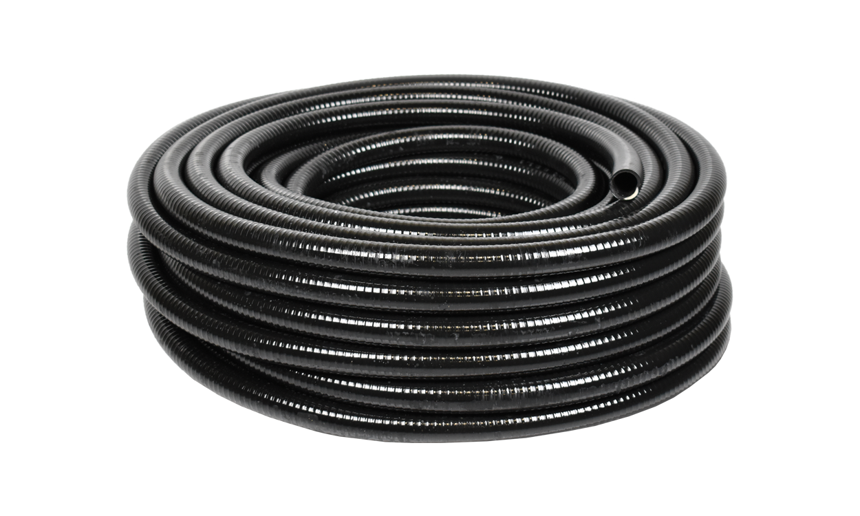 cobiocean hochflexibler pvc saug und druckschlauch schwarz mit weisser spirale fuer teichbau teichschlauch rolle