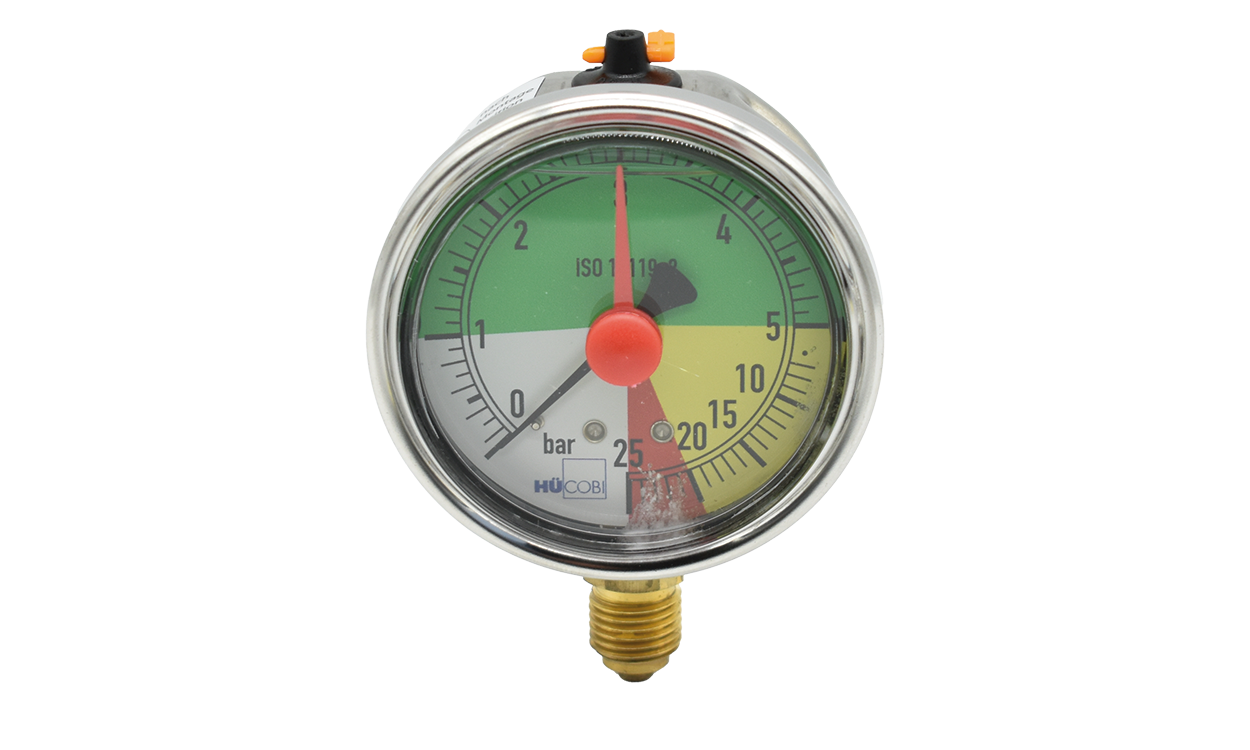 glyzerin manometer fuer feldspritzanlagen mit roten gelben und gruenen sektoren hcobi gmbh