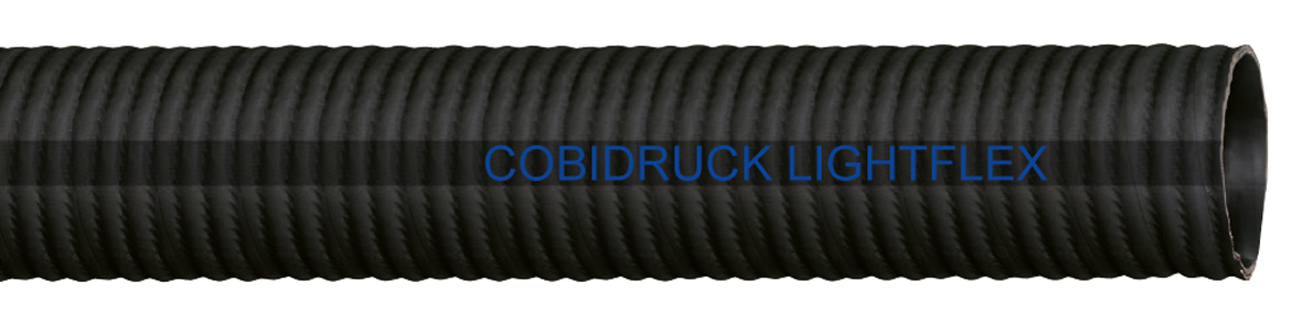 cobidruck lightflex hochflexibler gewellter gummi spiralsaug und druckschlauch schwarz bar betriebsdruck gerade laenge