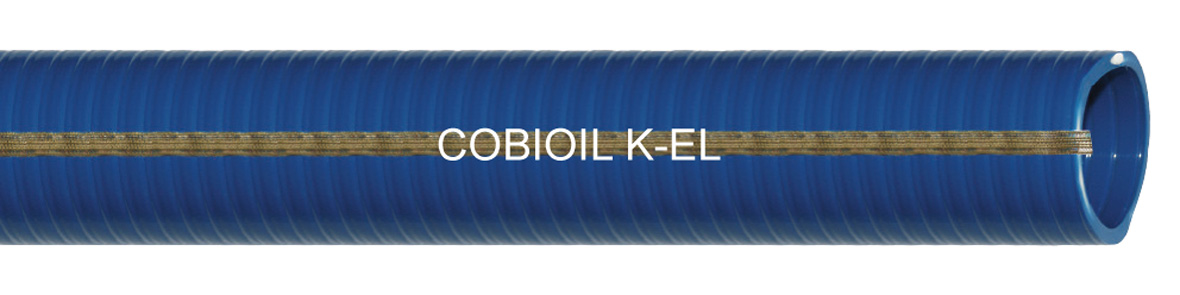 cobioil k el oel und benzinbestaendiger pvc saug und druckschlauch blau mit aussenliegender kupferlitze gerade laenge