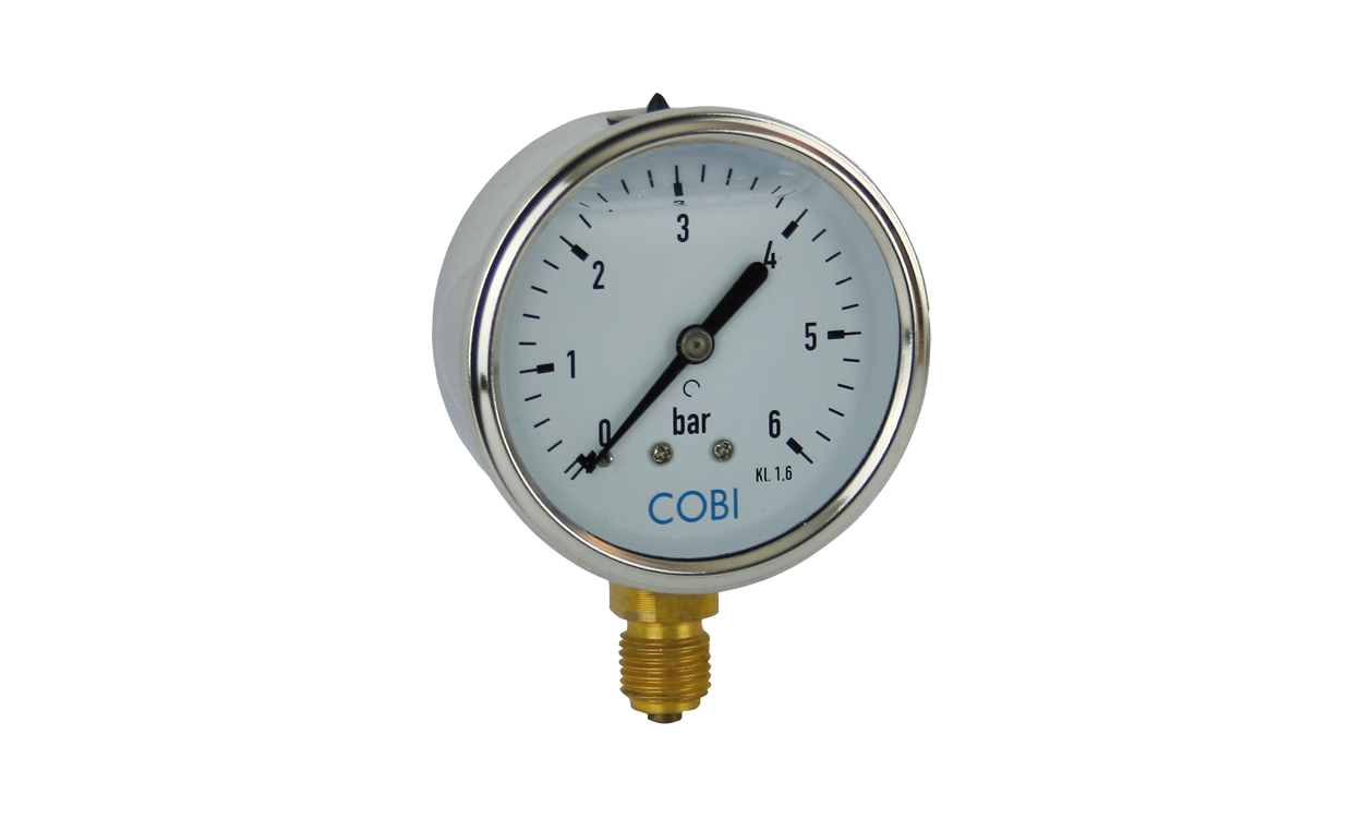 glyzerin manometer aus edelstahl unten mit aussengewinde