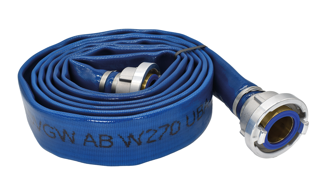 cobiaqua pu flat trinkwasserflachschlauch mit polyurethan beschichtung blau mit storz kupplungen ktw a dvgw w rolle hcobi gmbh