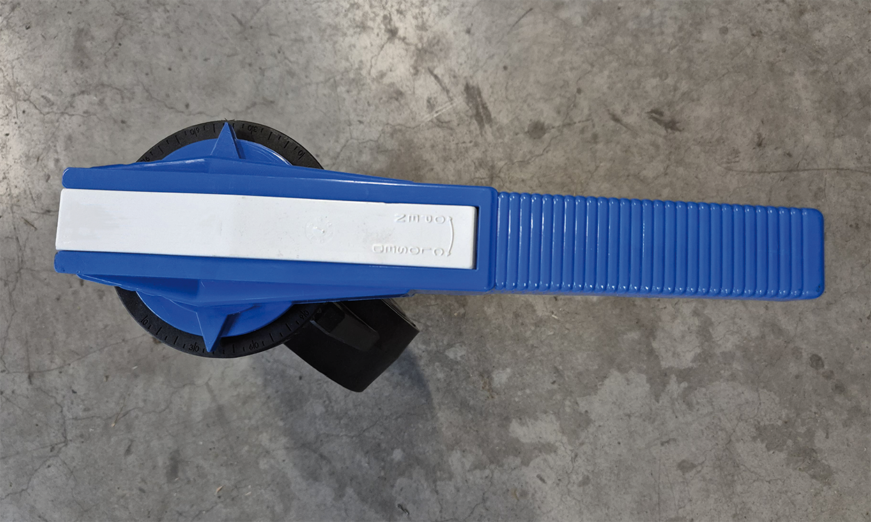 pvc absperrklappe typ cobi mit rasterhebel rastermarkierung