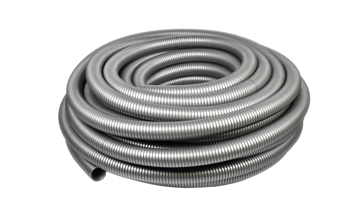 cobisuperelastic hochflexibler pvc saug und druckschlauch silbergrau mit hart pvc spirale fuer kommunalfahrzeuge pvc buna gemisch rolle