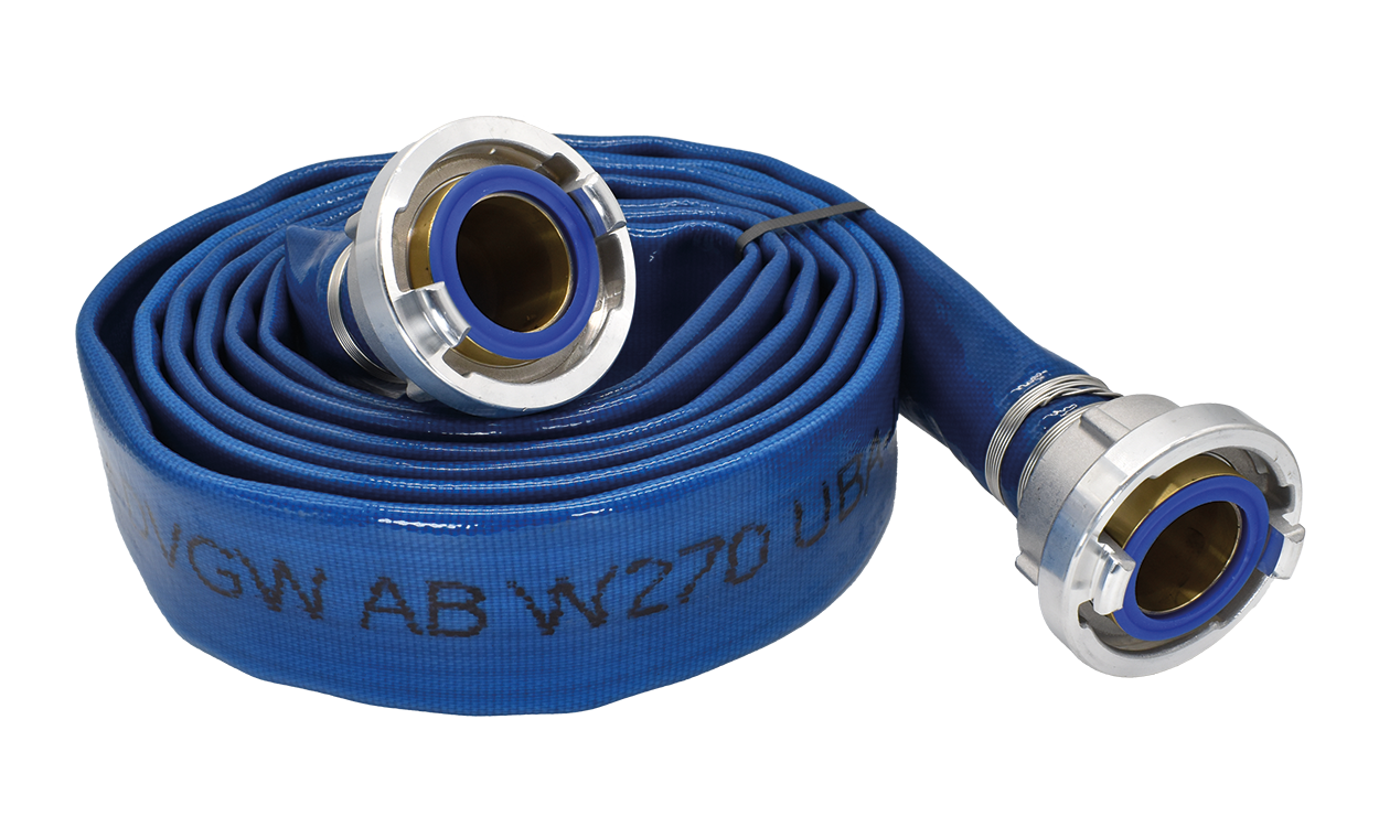 cobiaqua pu flat trinkwasserflachschlauch mit polyurethan beschichtung blau mit storz kupplungen ktw a dvgw w rolle hcobi gmbh