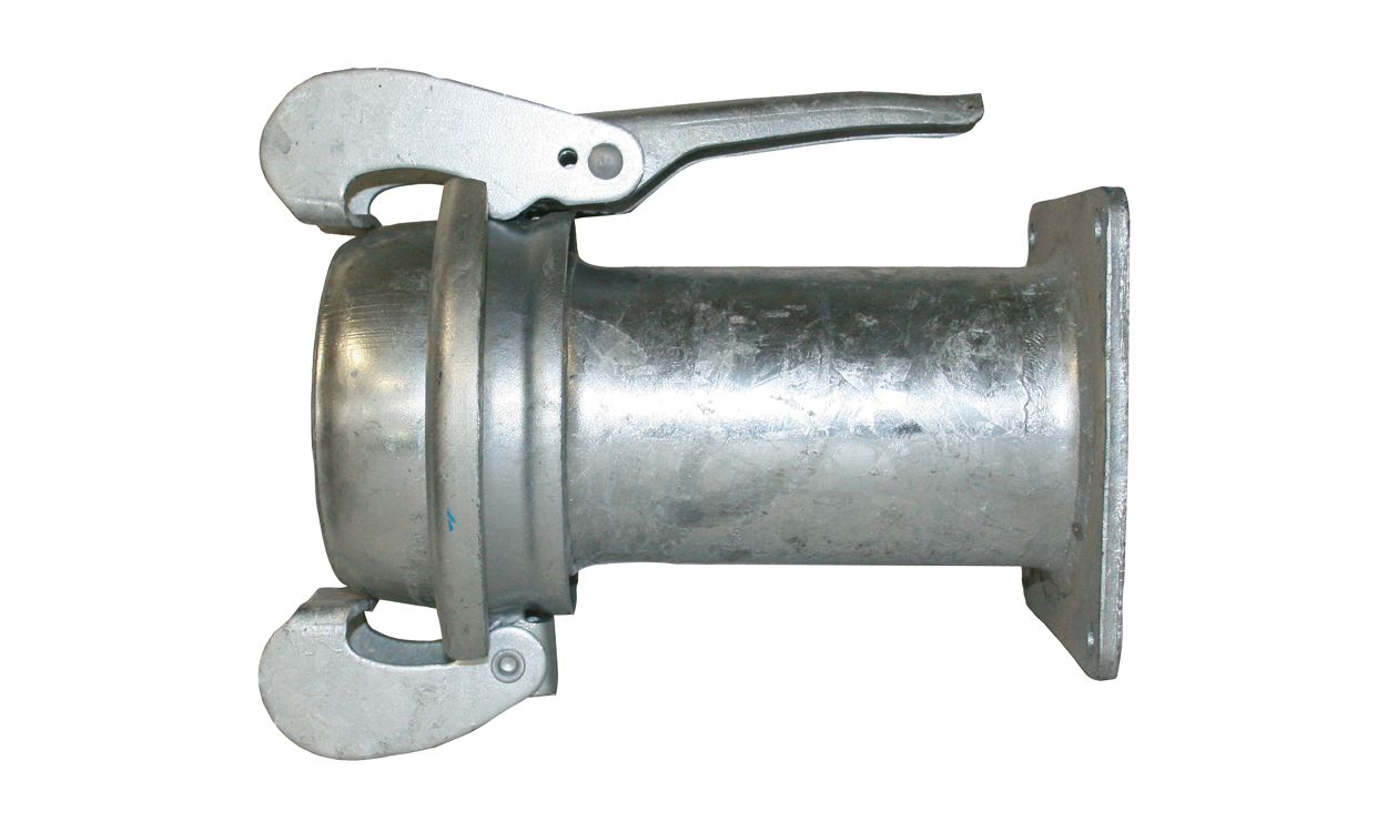 m kupplung mit hebelwerk und eckflansch system bauer