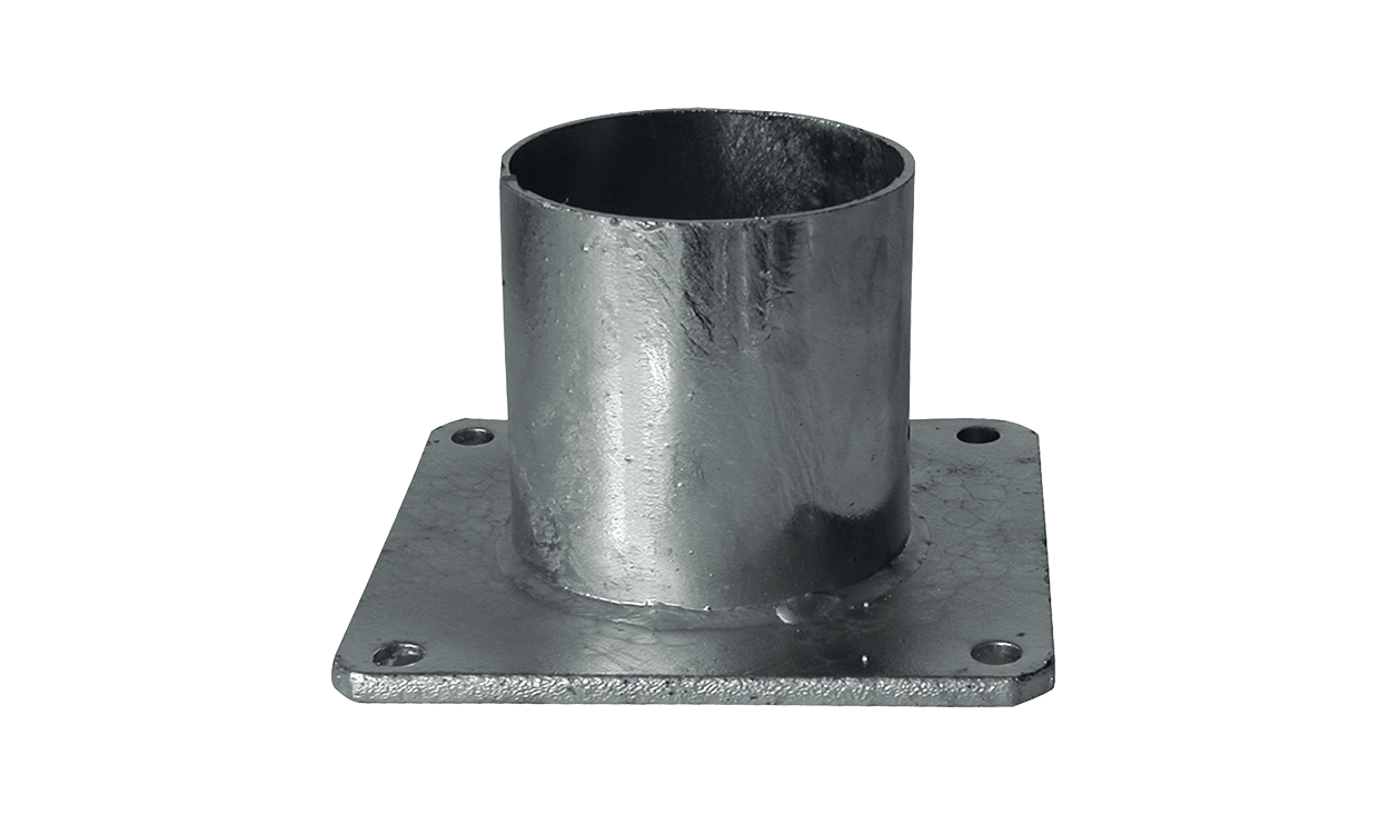 stahl eck flansch mit rohrstutzen fuer pvc druckrohr