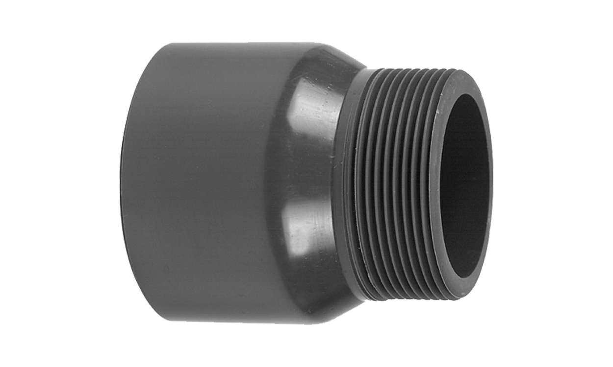 pvc gewindestueck aus rohr mit klebemuffe und aussengewinde
