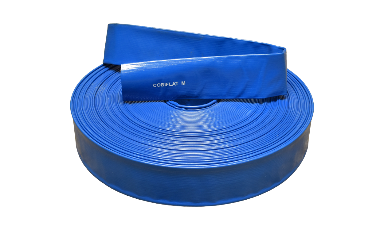 cobiflat m mittelschwerer pvc flachschlauch blau bau und industrie schlauch rolle